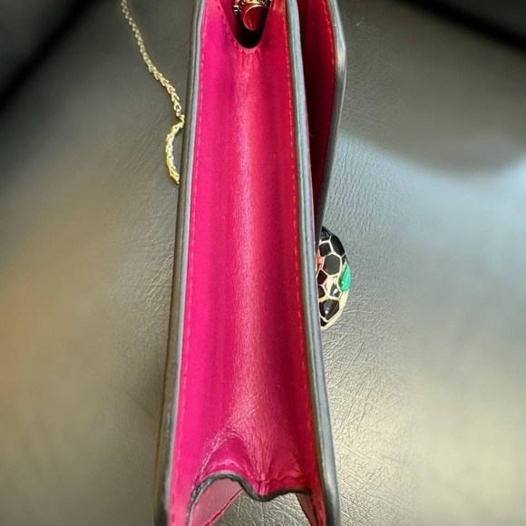 Bvlgari Serpenti Forever Square Crossbody Purple Shoulder Bag calf Leather Beet - Picture 6 of 13